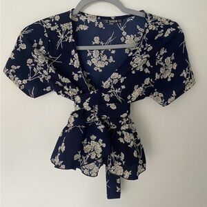 Shein Navy Floral Women's Top FINAL PRICE